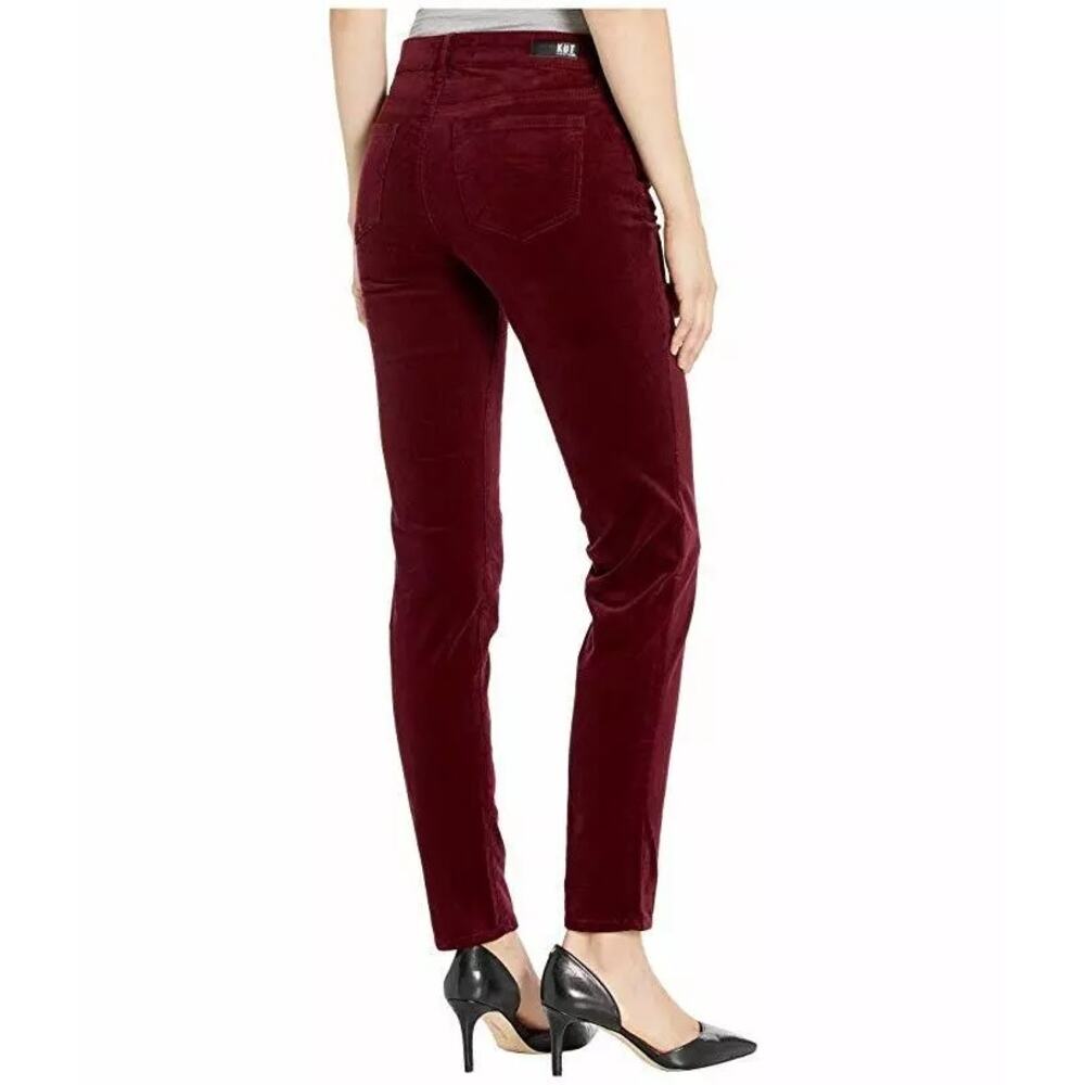 KUT FROM THE KLOTH NWT $99 Diana Skinny Corduroy Pants Burgundy - Picture 3 of 9